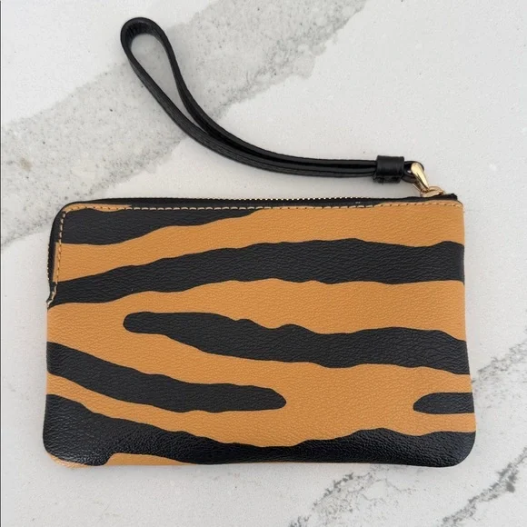 Coach Corner Zip Wristlet Tiger Print - Picture 2 of 3